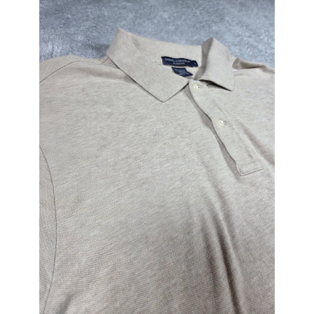 Daniel Cremieux Classics Mens Tan Pique Short Sleeve‎ Polo Shirt Large L Tan